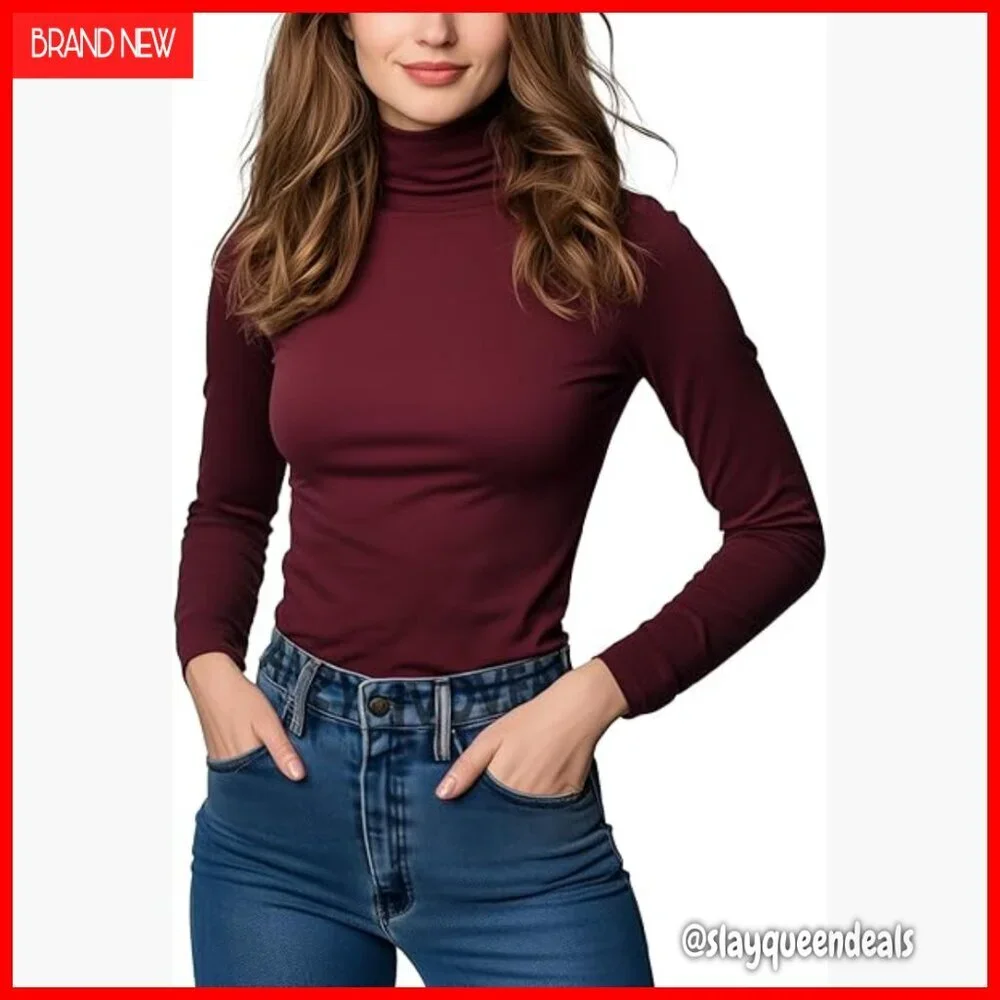 Slim Fit Thermal Turtleneck Top Long Sleeve Base Layer Undershirt